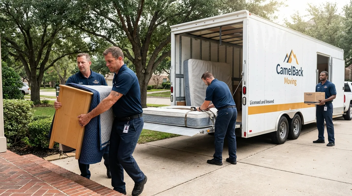 Crew loading residential truck for cross-state move from Yuma, CO