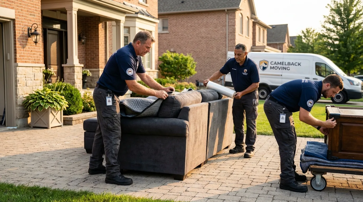Large estate moving crew wrapping furniture in Yuma, CO