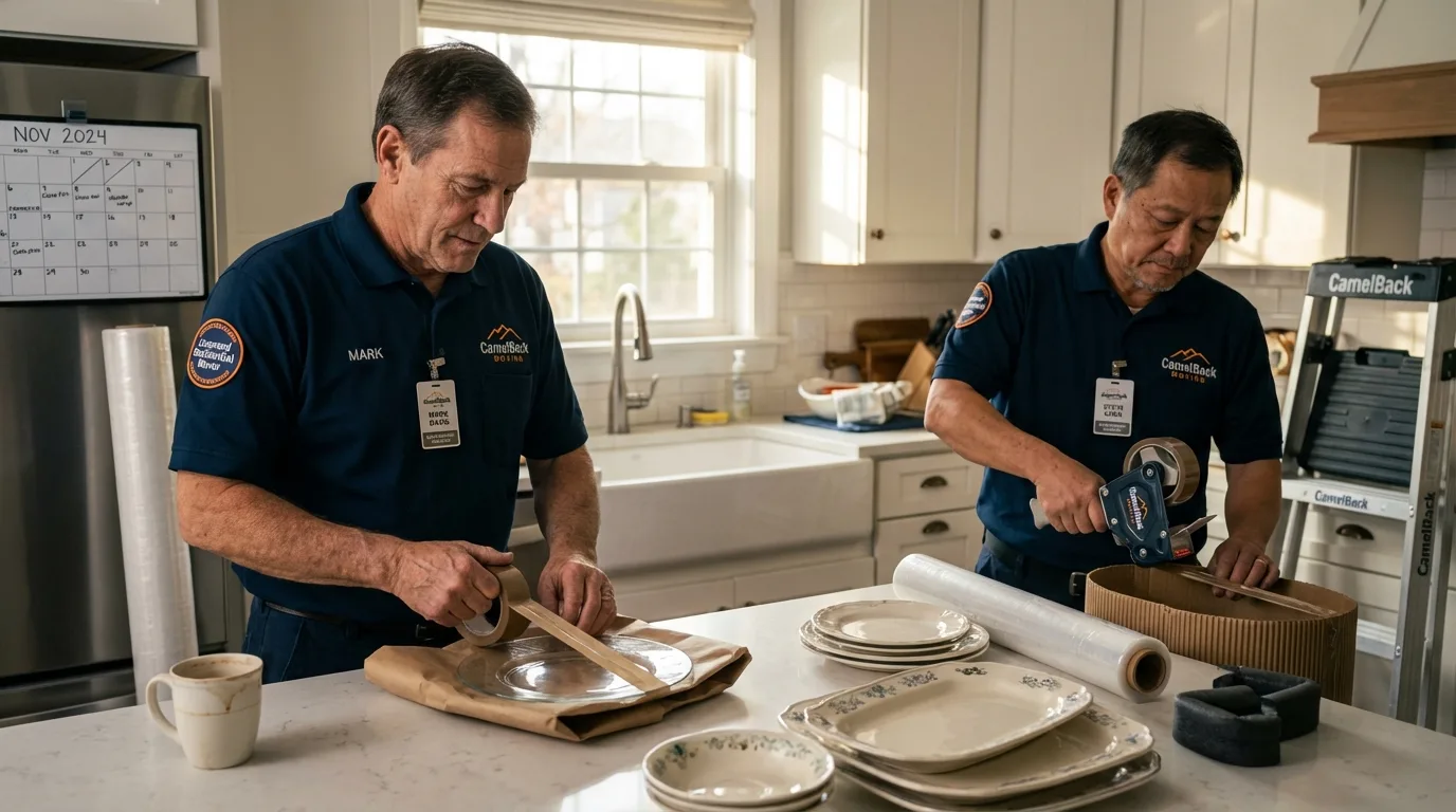 Professional crew packing kitchen dishware in Yuma, CO